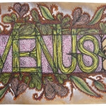 venus - gold polish, ink + pencils on paper 50x35 cm